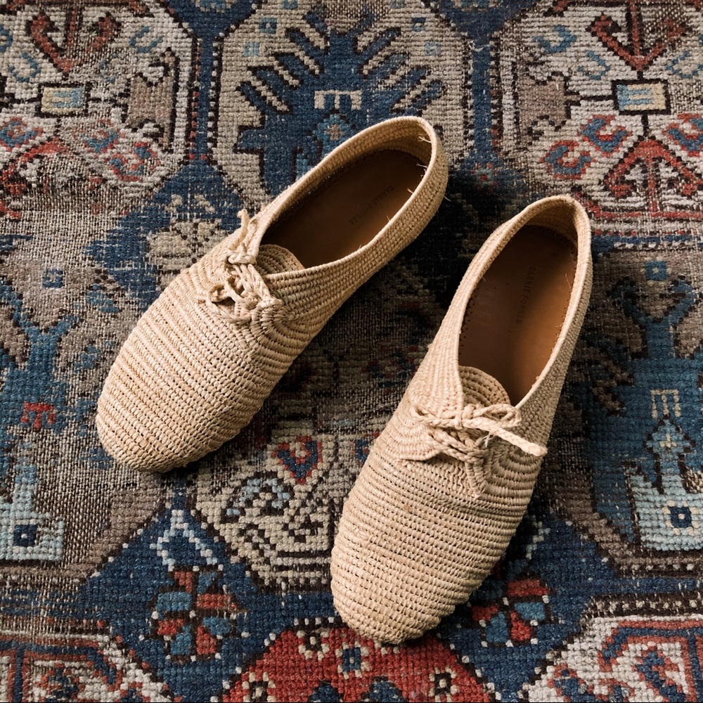 CARRIE FORBES Raffia Loafers
